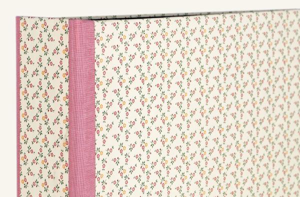 Folder with floral paper pink yellow green